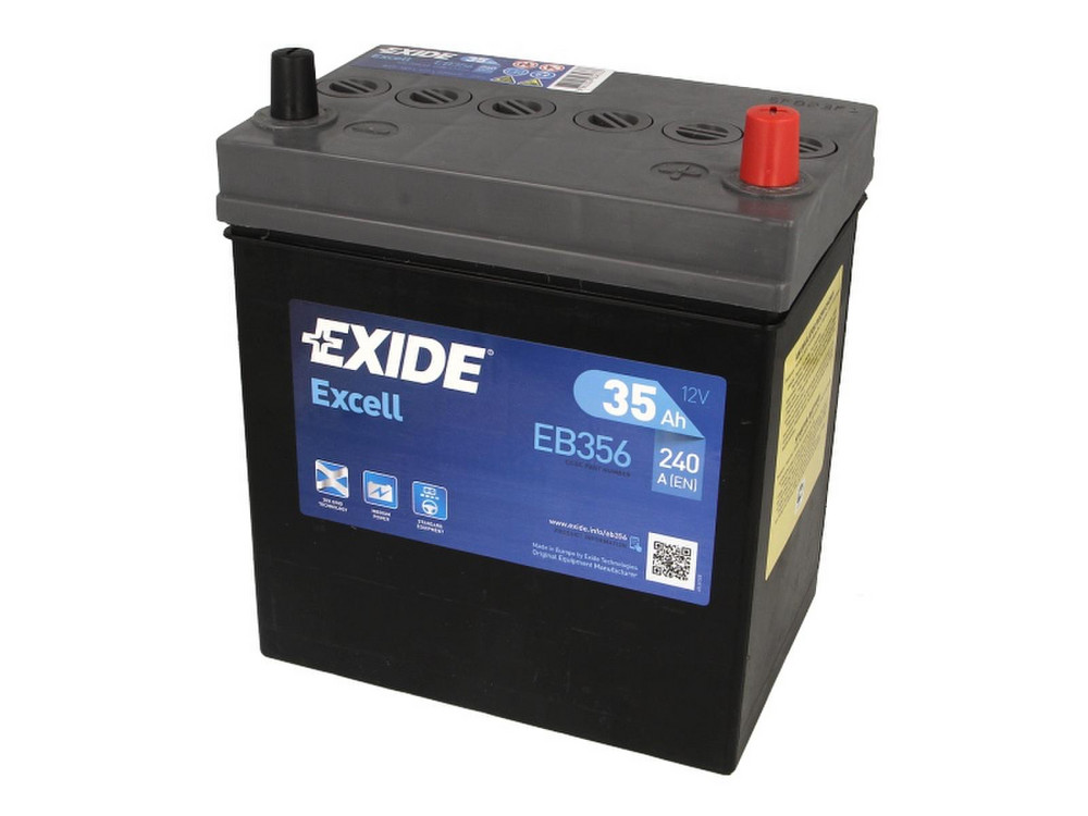 12 VOLT 35 AH 240 EN Excell Serisi Tam Kapalı Düz İnce Kutup B19 187 mm X 127 mm X 220 mm DAR JAPON - KORE MODEL ARAÇLAR