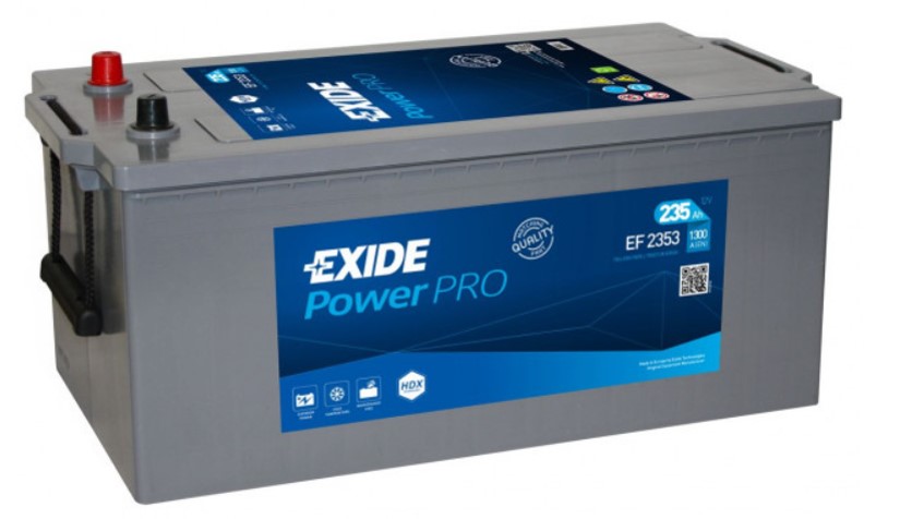 12 VOLT 235 AH 1150 EN Power Pro Serisi Tam Kapalı Düz (Yan) Kutup D6 (C) 518 mm X 279 mm X 240 mm AĞIR HİZMET - MARŞ AKÜLERİ - MARİN (STARTER)