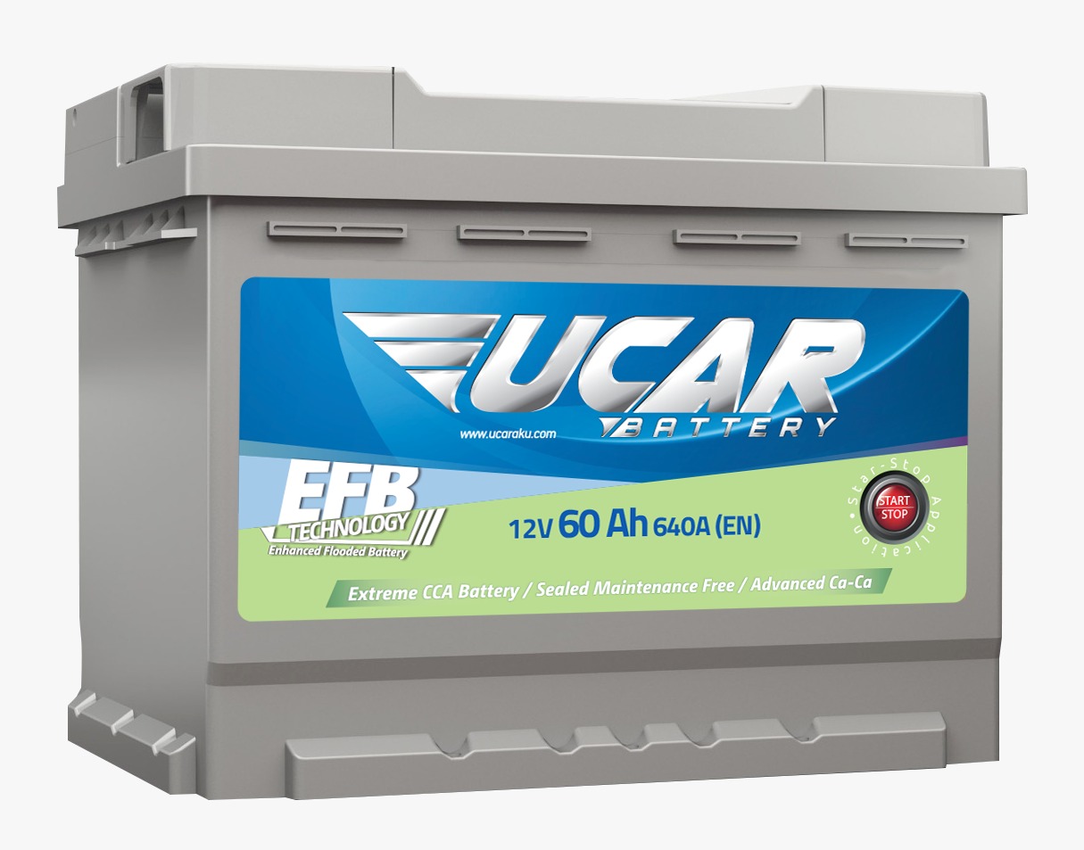 12 VOLT 63 AH 600 EN START & STOP EFB Düz Kutup L2 242 mm X  175 mm X 190 mm EFB SERİSİ AVRUPA MODEL ARAÇLAR